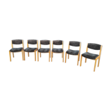 6 chaises ancienne vintage design scandinave pieds compas