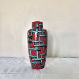 Vintage West-Germany vase by Scheurich with handpainted Bamboo decor