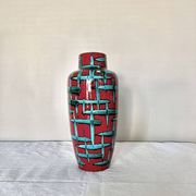Vintage West-Germany vase by Scheurich with handpainted Bamboo decor