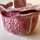 Secla soup tureen vintage pastel rose in Majolica – Cabbage model – 1970s