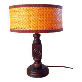 Turned wooden lamp 70s