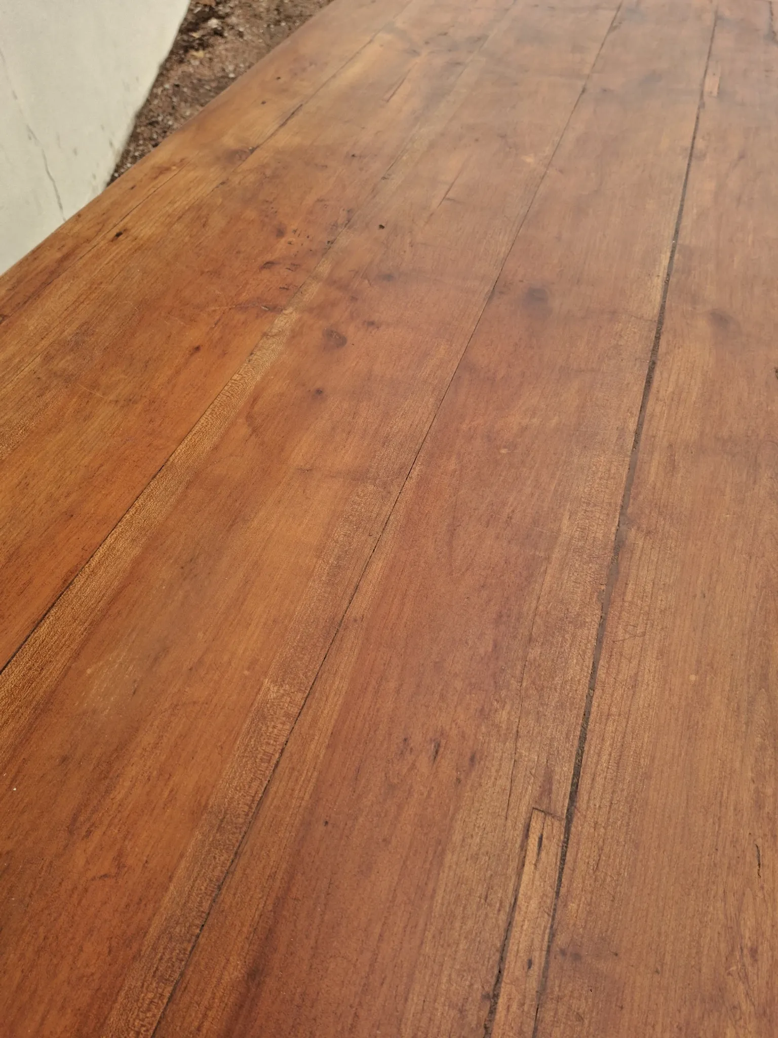 Rustic Louis XV farmhouse table in cherry wood, 1900s.