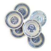 Vintage blue deep plates