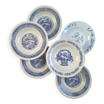 Vintage blue deep plates