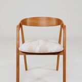 Office chair desk armchair oak wood safari beige