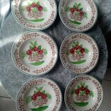 Series of 6 hollow plates digoin sarreguemines