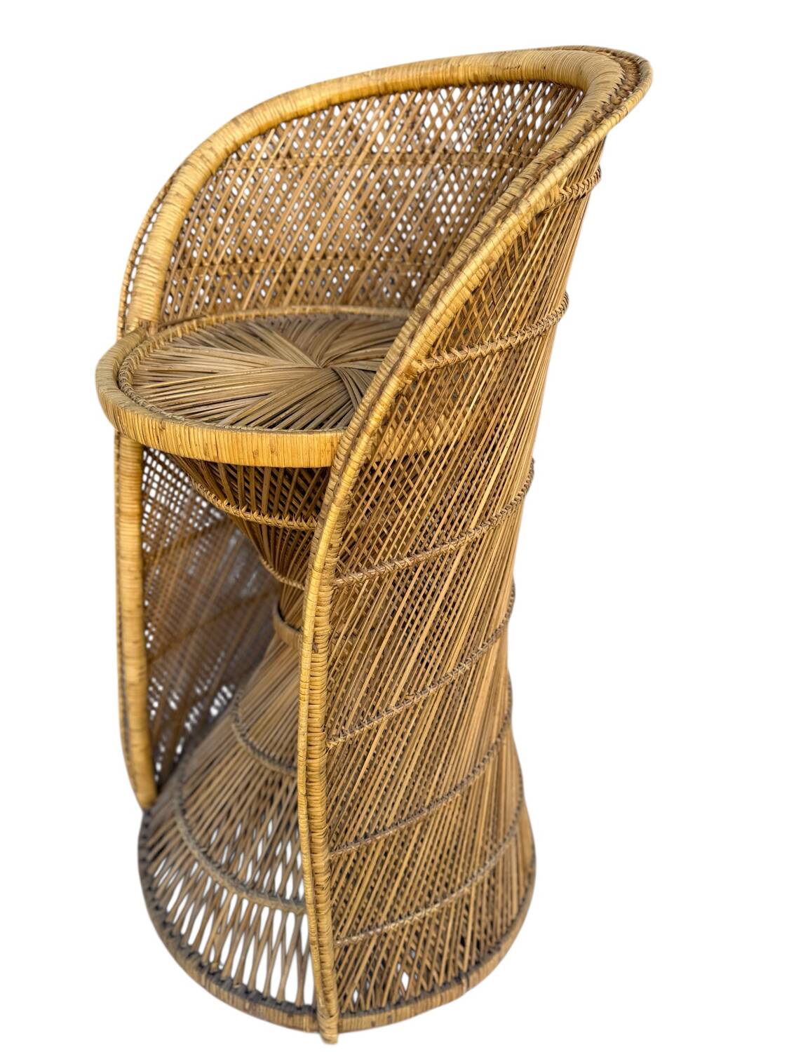 Natural Rattan Stool from the 1960s France