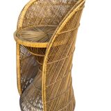 Natural Rattan Stool from the 1960s France