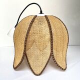 Vintage rattan flower pendant lamp