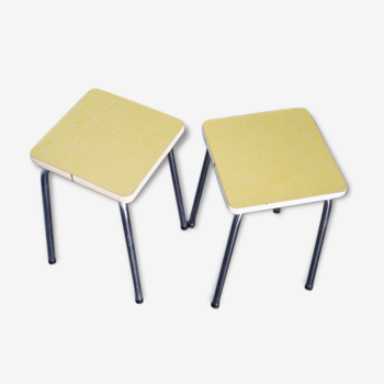 Set of two stools in formica