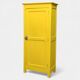 Antique powder yellow Parisian bonnetière wardrobe.
