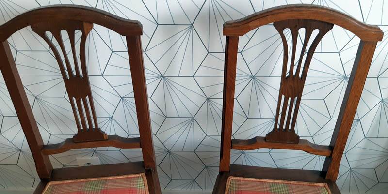 Lot de 2 chaises art déco vintage.
