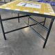 Table basse carrée en zellige jaune, décor palmier