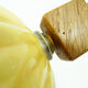 Art deco modernist wooden table lamp globe in yellow glass