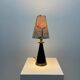 Conical table lamp in brass and wood, Italy 1960