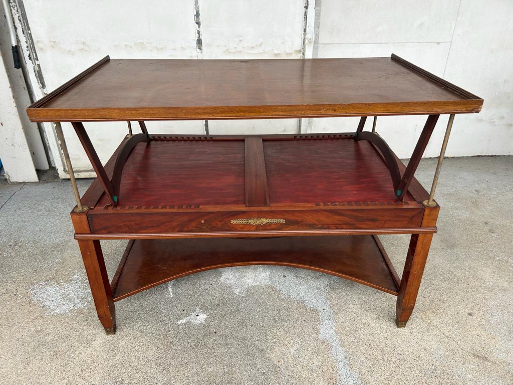 Empire style mahogany rack system library table from 20th century period