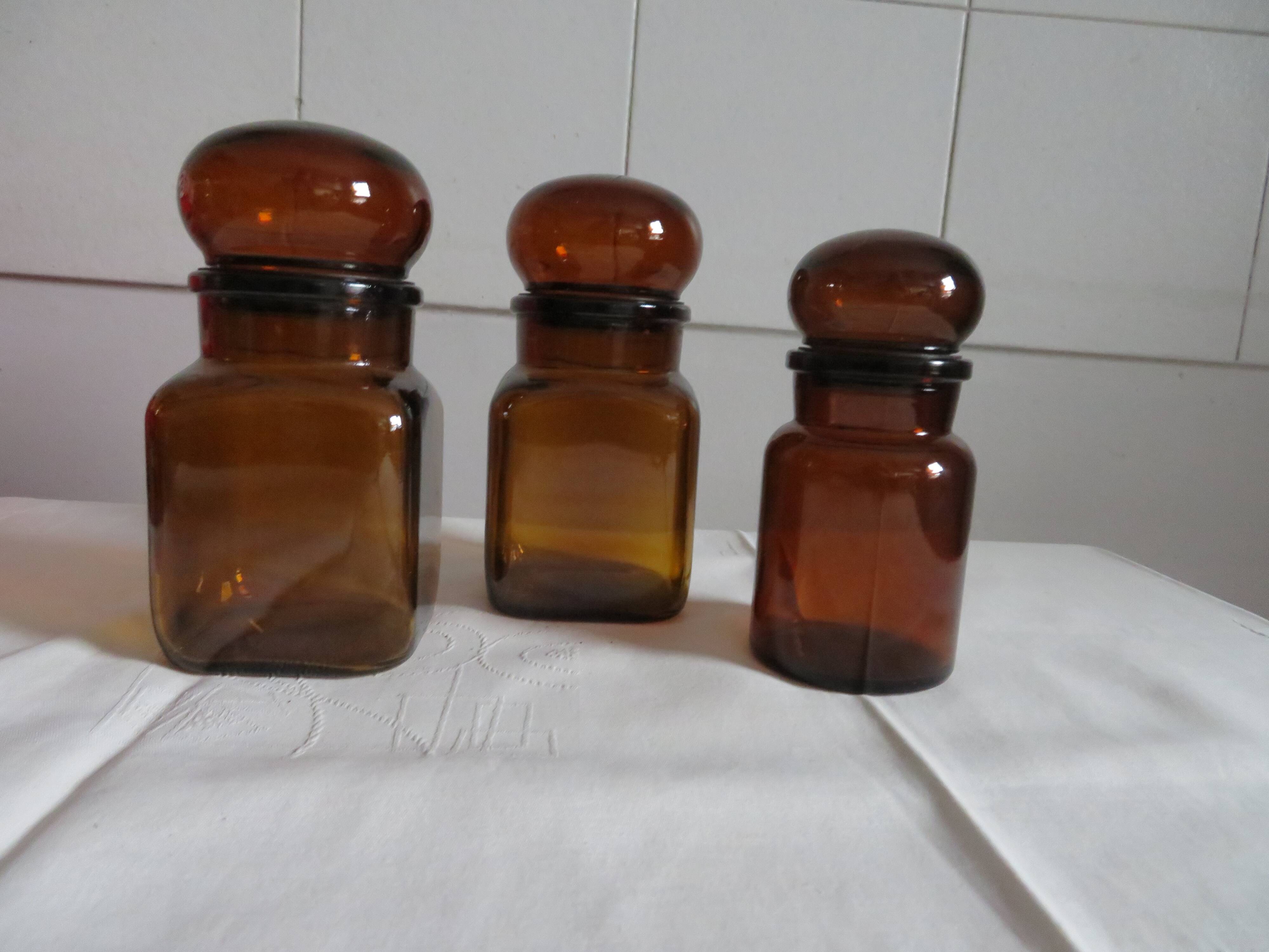 Amber glass jars