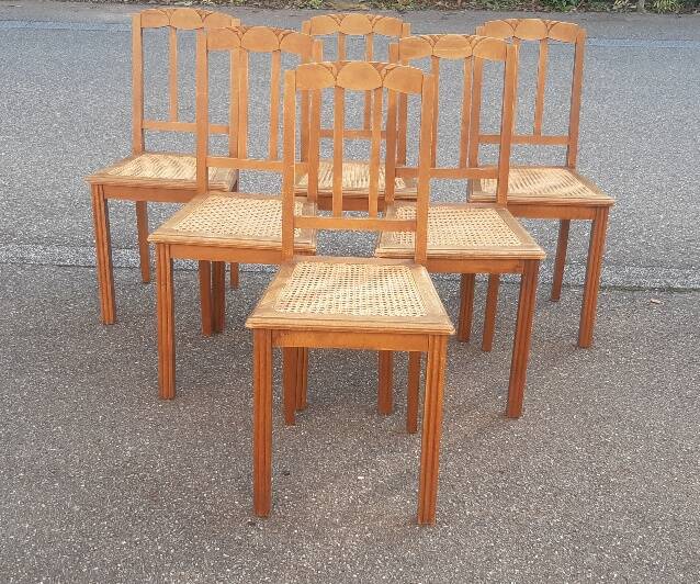Lot de 6 chaises Art déco