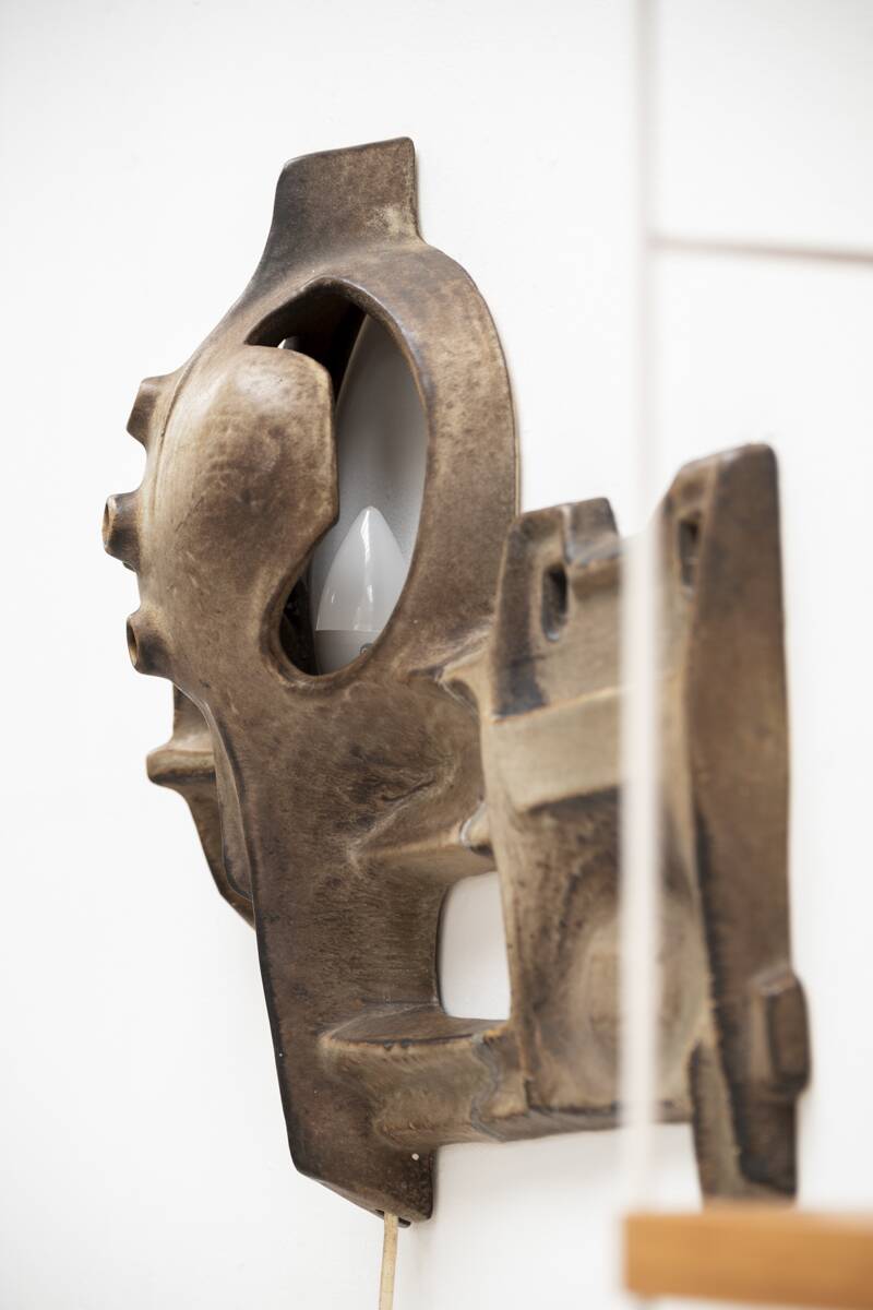 Brutalist wall lamp by Matt Camps for Loré Ceramics, the Netherlands, 1960s