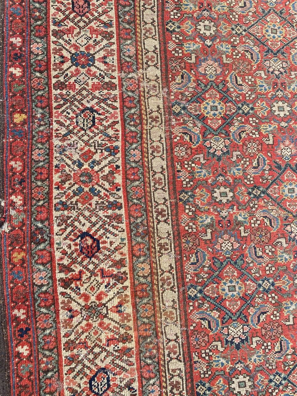 Large old Kurdish Persian carpet Malayer in length 200x490 cm