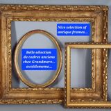 Frame and mirror circa 1830 47x41x6.5 cm gilded stucco wood SB618