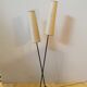 Floor lamp of the 50s with metal and brass foot