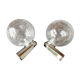 Pair of chrome sconces and crystal globe bubbled by Keuco / vintage 70s
