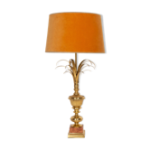 Lampe de table Mid-Century Hollywood Regency Orange en velours, France, 1960s