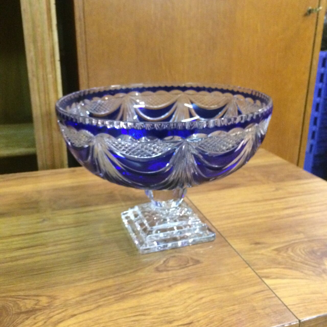 Dish Bohemian crystal two-tone