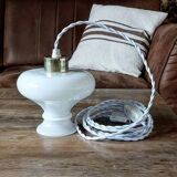 Vintage opaline portable lamp