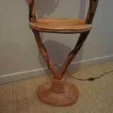 Floor lamp rattan 2 bulbs