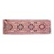 1970s Vintage Turkish Handmade Wool & Cotton Pink Runner Rug 101x318
