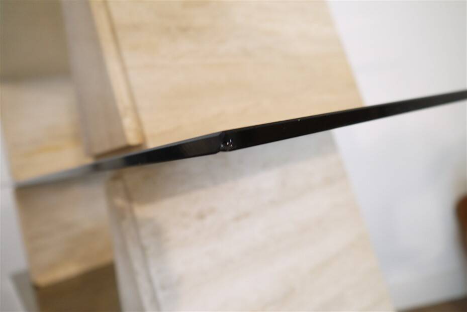 Italian travertine and glass shelf 1970