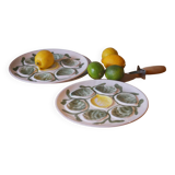 Assiettes à huîtres en faïence de Belon