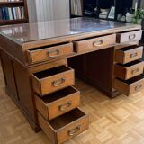 Rare Minister's Desk "Double Face" – 18 drawers – 120x120cm