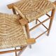 Set of 3 bar stools in Oak and Rush woven seat