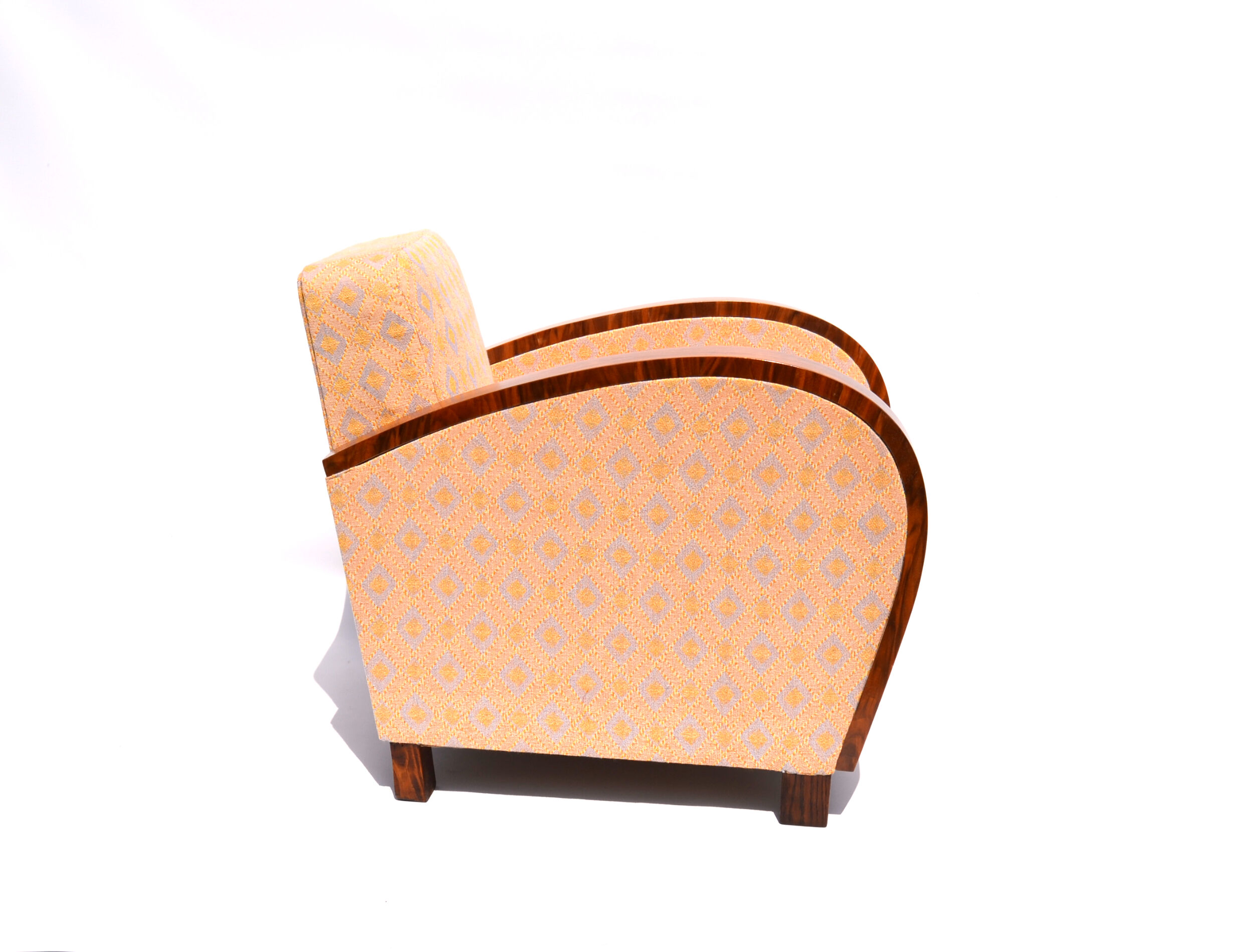 Art deco walnut club armchair, 1930