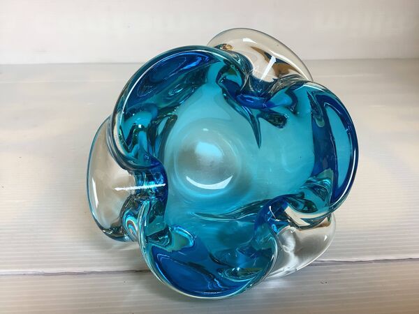 Vide poche cendrier bleu style Murano
