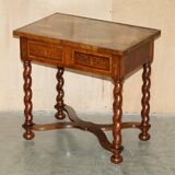 William & Mary antique marquetry drawer desk in Seaweed style.