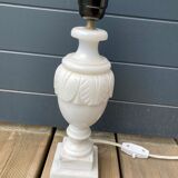Pair of white marble table lamps