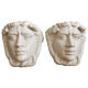 Pair of white glazed ceramic wall planters
