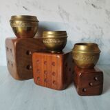 Carved wood dice