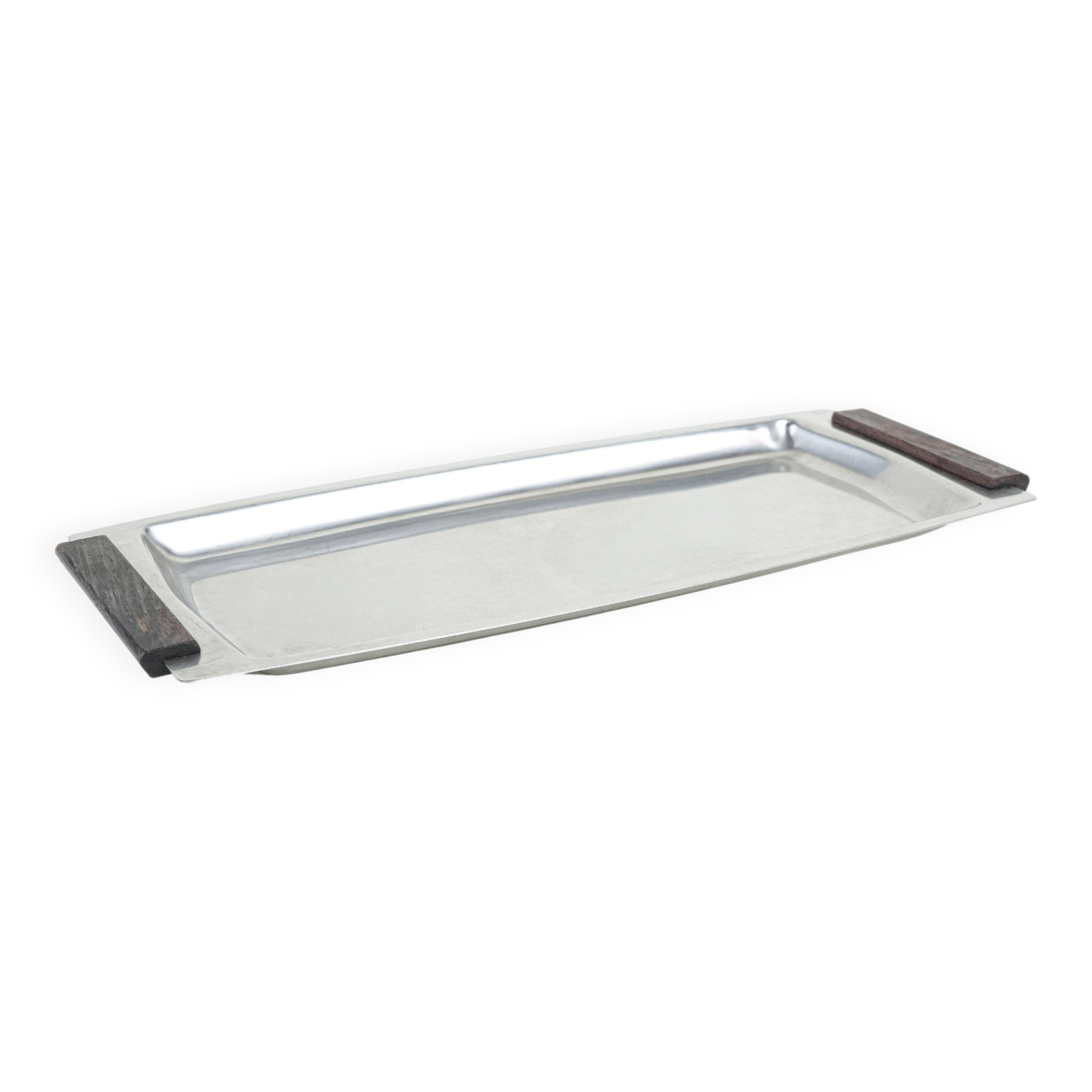 Plateau en acier inoxydable, design danois, années 1970, fabriqué au Danemark
