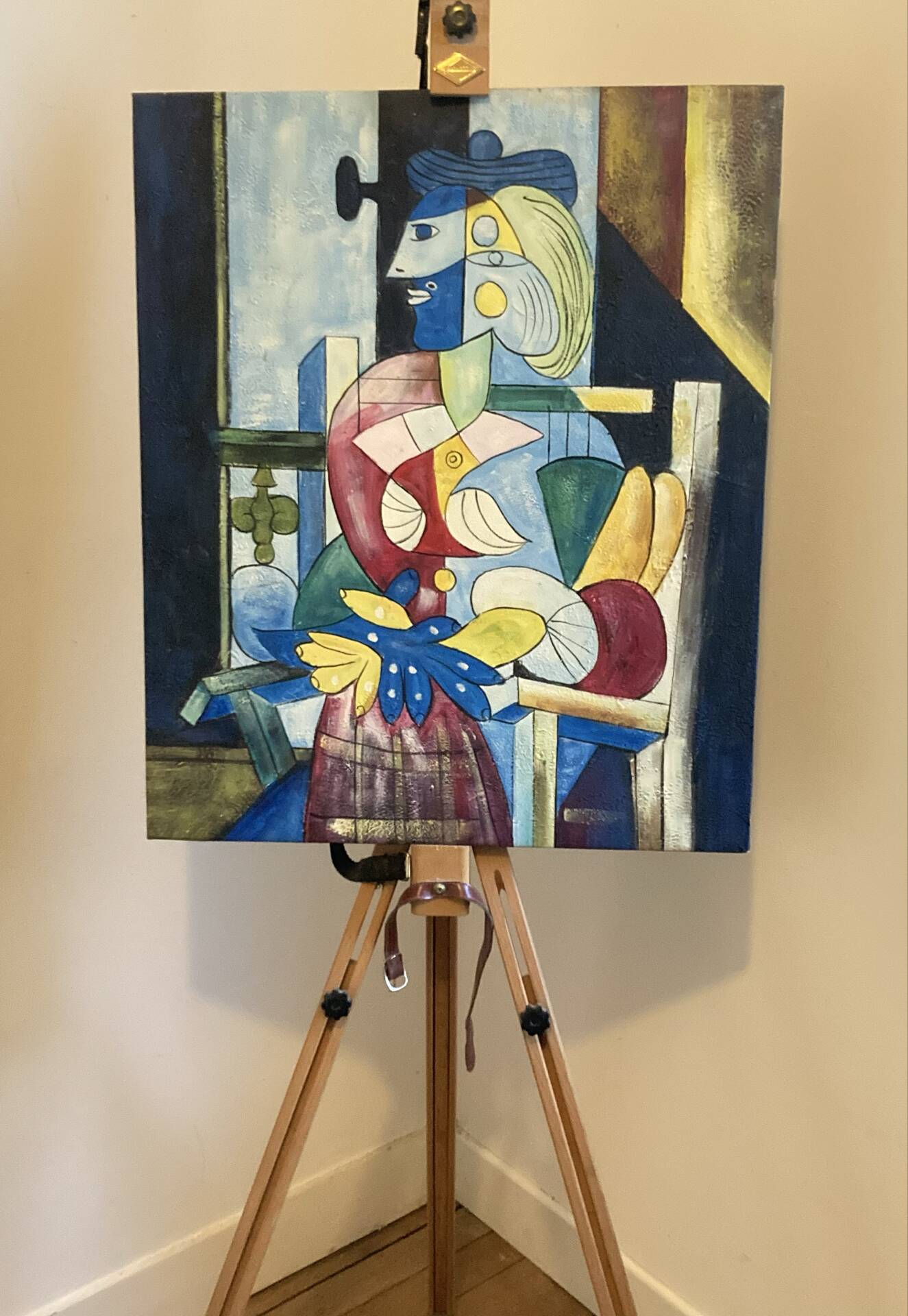 Painting "The Sitting Woman" by Pablo Picasso painted in 1937.