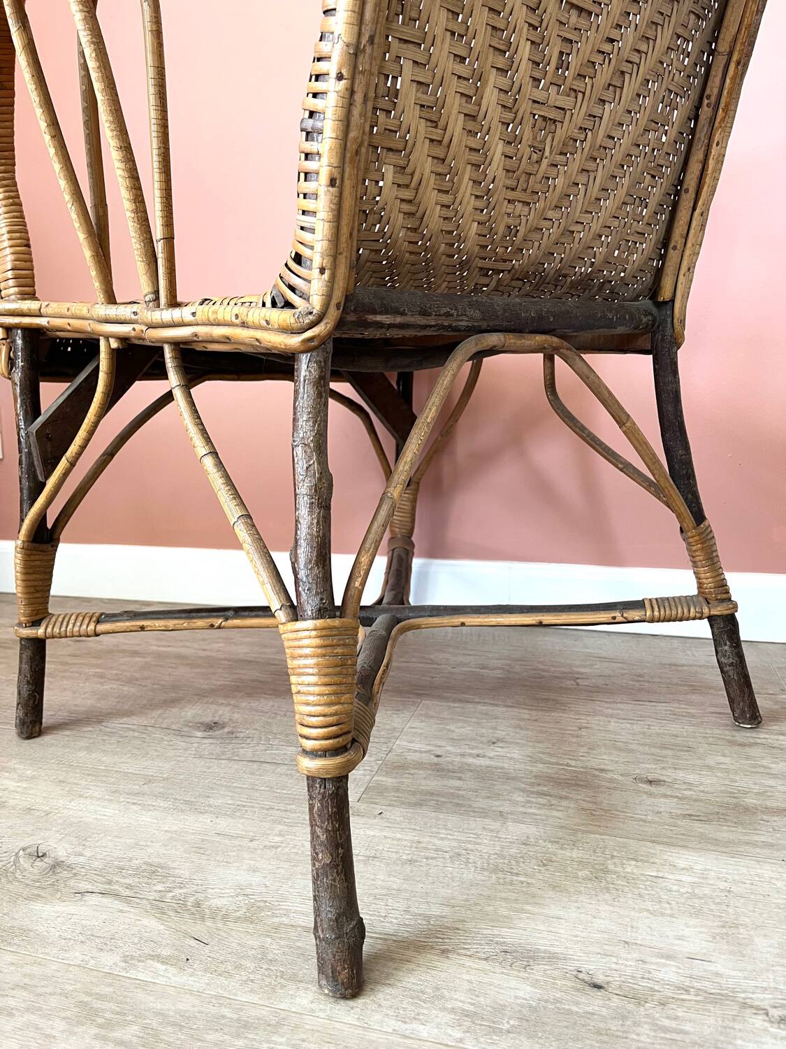 Vintage rattan armchair