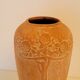 Terracotta vase sunflower decoration 1910, art nouveau