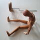 Articulated waxed wood puppet and 80's support