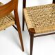 Two original 1960s Wilkhahn chairs made of walnut with wicker cane