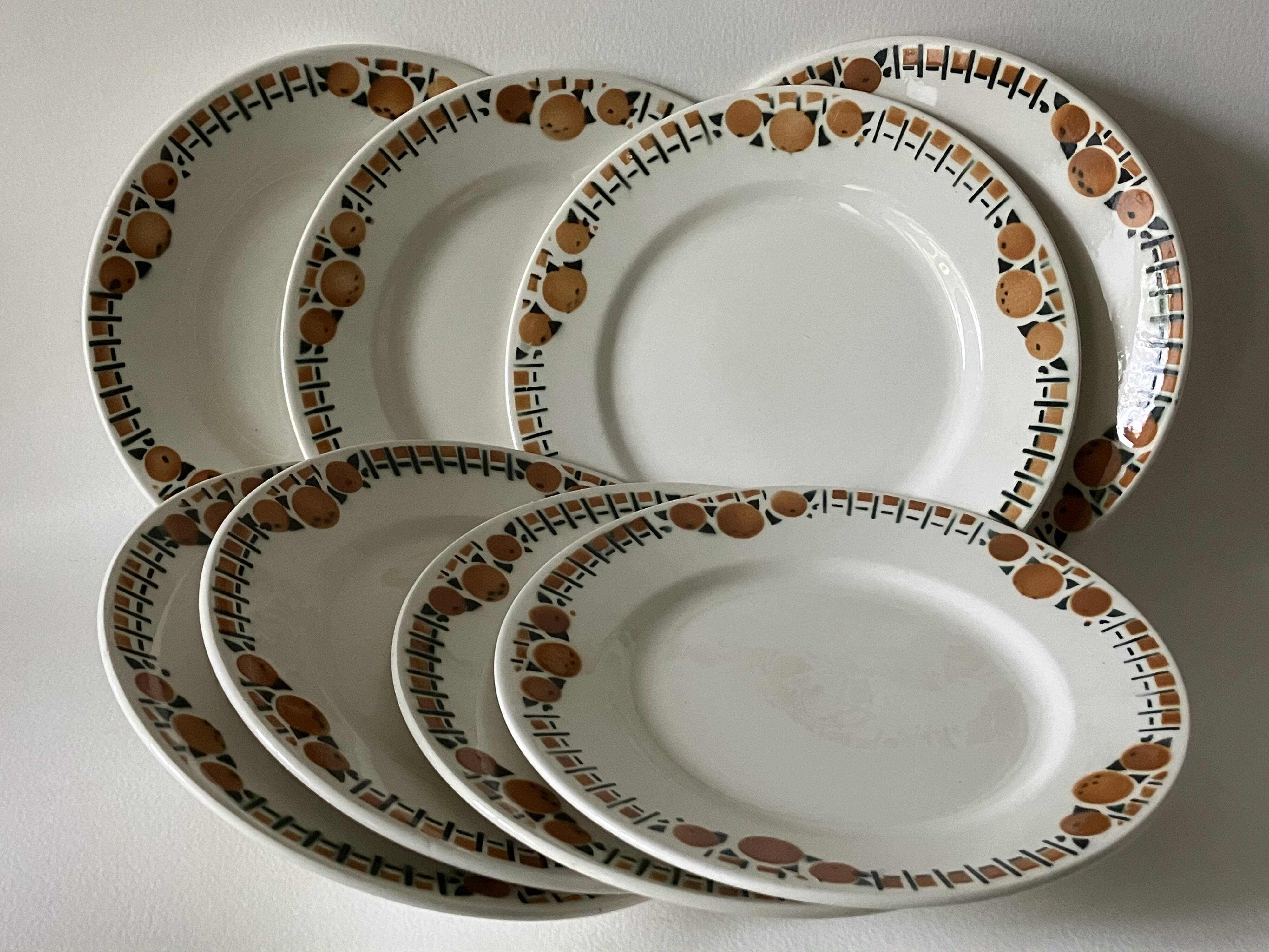 8 Saint Amand dessert plates, Cotentin service