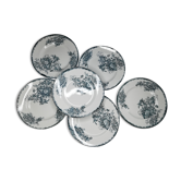 Série de 6 assiettes plates Saint Armand "pavot"